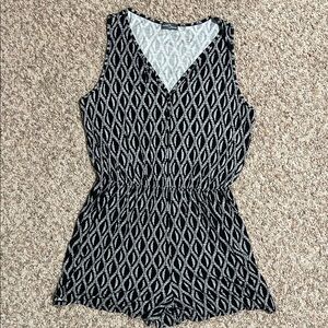 Black and White Patterned Romper